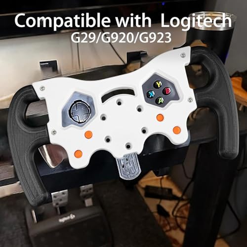 Image of F1 Racing Wheel Mod Kit for Logitech G29 G920 G923, Professional Simulator Upgrade, Ergonomic Controls & Quick-Install Bracket, Gift for Sim Racer or Motorsports Enthusiast (Black)