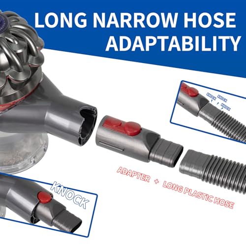 Image of Vacuum Attachment Kit Compatible with Dyson V7 V8 V10 V11 V15 Vacuum Cleaner,Dryer Vent Hose Flexible Extension Hose Mattress Tool Stiff Brush Soft Bristle Crevice Tool Attachment for Home Cleaning