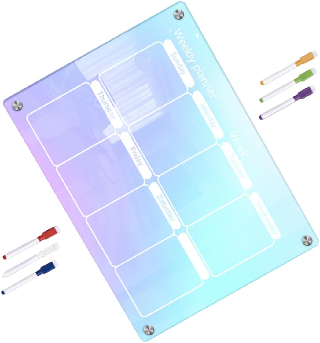 Acrylic Dry Erase Weekly Planner Board, for Desk