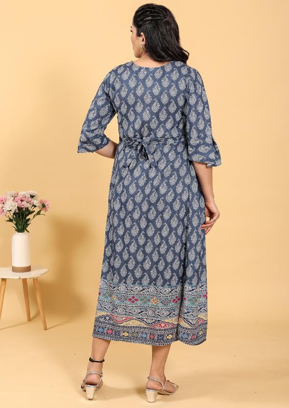 Image of RITIJYA Zipless Feeding Kurtis & Dresses for Women | Zipless Maternity Wear Gown Pregnancy Dress for Nursing Mothers | Viscose Rayon | Stylish & Comfortable | S to 4XL | Washable & Durable