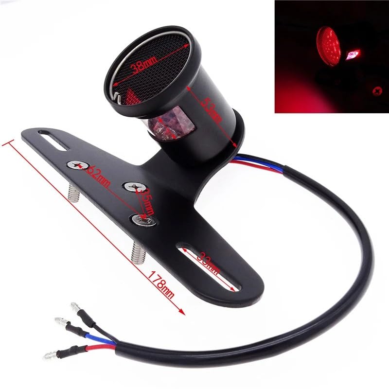 Motorrad RüCklicht Universal Motorrad Rücklicht Mesh Grill Hinten Bremse Mit Halterung