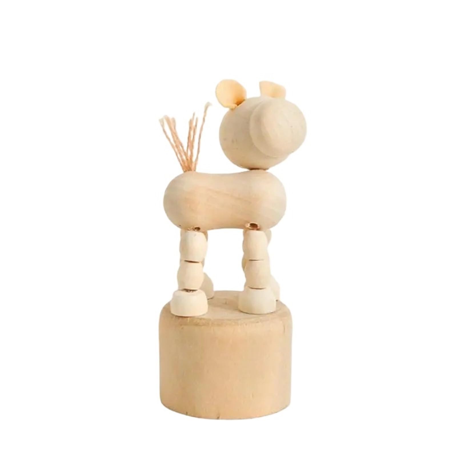 Miunihuooo Wooden Clown Horse Giraffe Dog Statue Crafts Toy Rich Product Types Small Animals Mini Tabletop Ornaments Creative(Color 1)