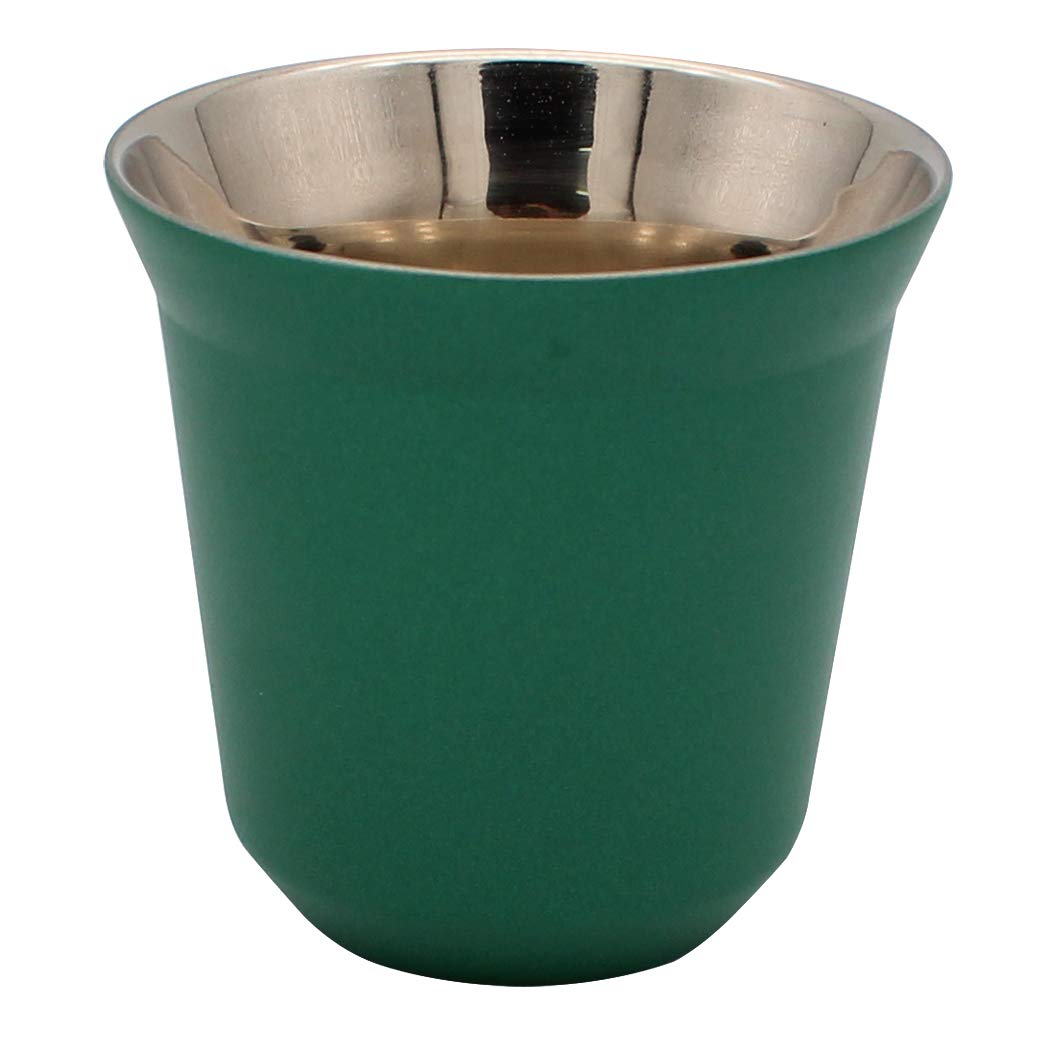 DianooCoffee Cup Espresso Cups Stainless Steel Double Wall Thermally Insulated Capsule Green