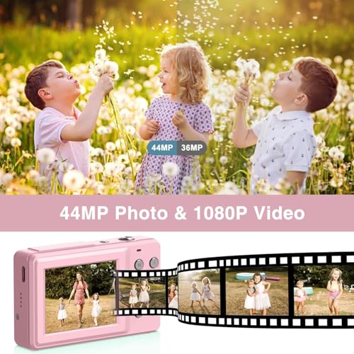 CAMKORY Digital Camera FHD 1080P 44MP Compact Camera 16X Digital Zoom Camera Small Easy to Use Selfie with 2 Batteries for Children Beginners Girls view 2