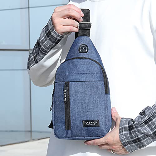 Waterproof Crossbody Sling Backpack with Convertible Strap for Travel, Hiking, Camping, Lightweight Chest Bag for Men, Women (Blue)2