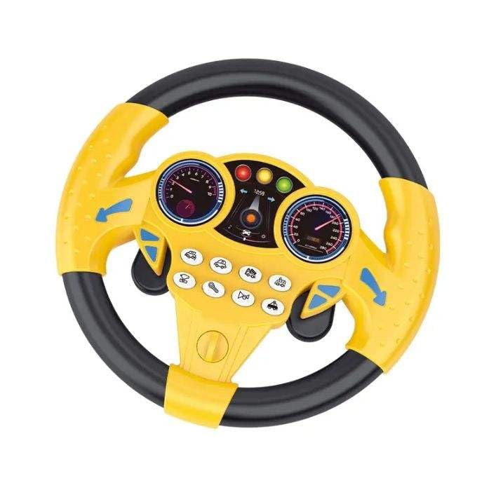 Swejos Kids Steering Wheel Toy for Car Seat | Musical Driving Toy with Lights & Sounds | Interactive Pretend Play Toy for Toddlers | Educational Travel Toy for Boys & Girls (Yellow)-picture-20
