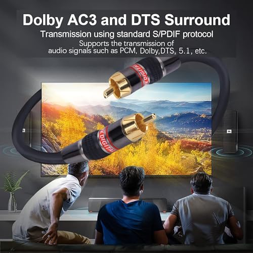 Image of MX 2 RCA to 2 RCA Stereo Audio Cable 3 Meter | Gold-Plated Male to Male OFC Cable | Dual Shielded Audio Cable for Home Theater, Amplifier, Hi-Fi System, Car Audio & Speakers