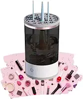 Limpador Pinceis Esponja Maquiagem Elétrico 3 em 1 Lava Seca Armazena Elétrico Potente Limpeza Profissional + Tapete de Limpeza Silicone