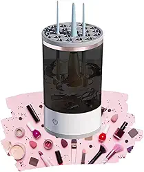 Limpador Pinceis Esponja Maquiagem Elétrico 3 em 1 Lava Seca Armazena Elétrico Potente Limpeza Profissional + Tapete de Limpeza Silicone