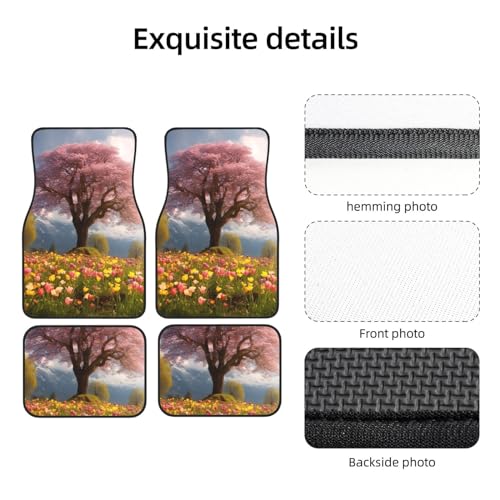 Tapis de sol de voiture robuste ajustement universel décor floral élégant