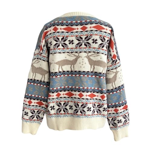 Christmas Sweaters for Women Crew Neck Long Sleeve Oversized Pullover Tops - image 5