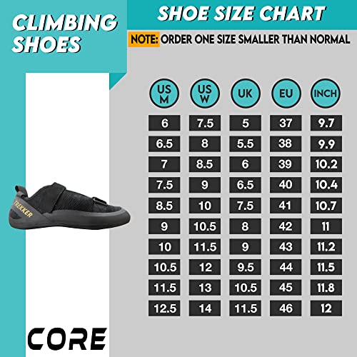 Core Climbing Shoes - Lightweight Breathable Rock Climbing Shoes - Dual-Strap Closure Hiking Shoes- Snug Fit Non-Slip Wall Climbing Shoes Black #TOP1