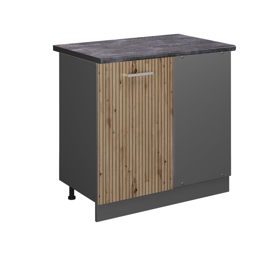 Vicco Armario de Esquina R-Line, Roble Artesanal, 86 cm