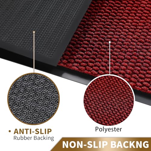 Yimobra-Doormat-Outdoor-Indoor-Entrance-47-x-24-All-Season-All-Weather-Front-Door-Mat-100-Waterproof-Welcome-Matt-for-Floor-Garage-Outside-Entry-Stain-and-Fade-ResistantBlack-Red Yimobra Doormat Outdoor Indoor Entrance 47 x 24 All Season All Weather Front Door Mat 100 Waterproof Welcome Matt for Floor Garage Outside Entry Stain and Fade ResistantBlack Red