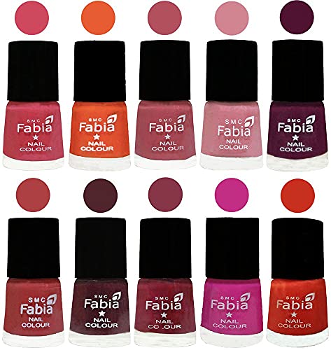 Image of ALL IN ONE (PACK OF 10), Long Lasting Glossy Nail Polish, 6 ml Each, All Vibrant Colours,02133