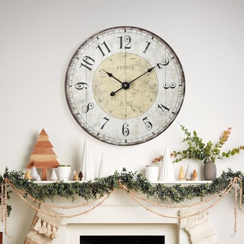 Horloge murale silencieuse à piles de 61 cm avec grands chiffres - 6