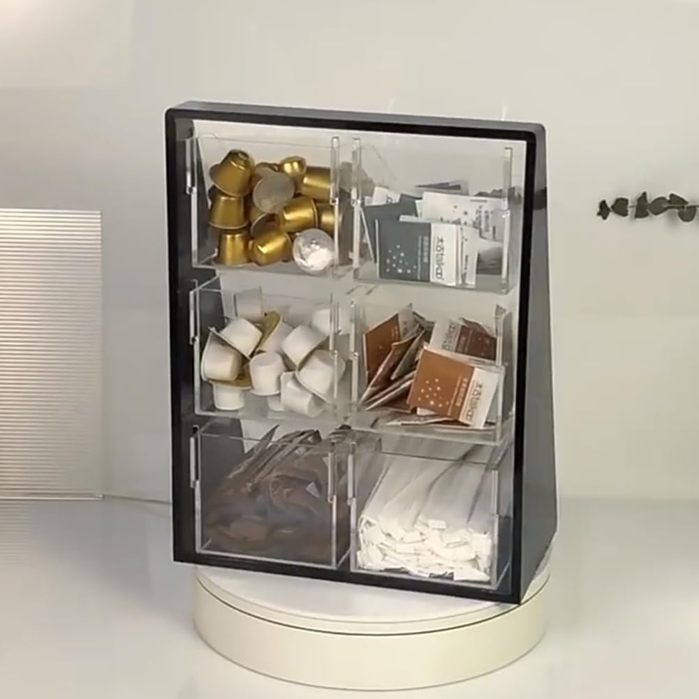 Pudełko na kawę, uchwyt na kapsułki z 6 koszami o dużej pojemności, akcesoria do kawiarni do kubków K Nespresso Vertuoline, torebki na herbatę-pojemnik na słodycze