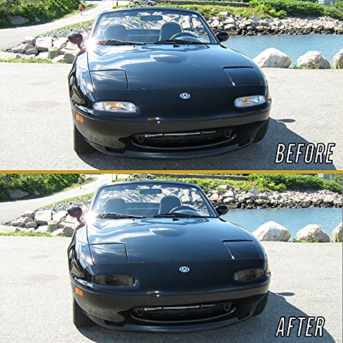 USR DEPO 90-97 MX-5 Signal Lights - JDM Crystal Style Front Bumper Turn Signal Lamps Set (Left + Right) Compatible with 1990-1997 Mazda MX5 Mk1 Miata (JDM Crystal Style All Smoked Out Lens) - Image 4