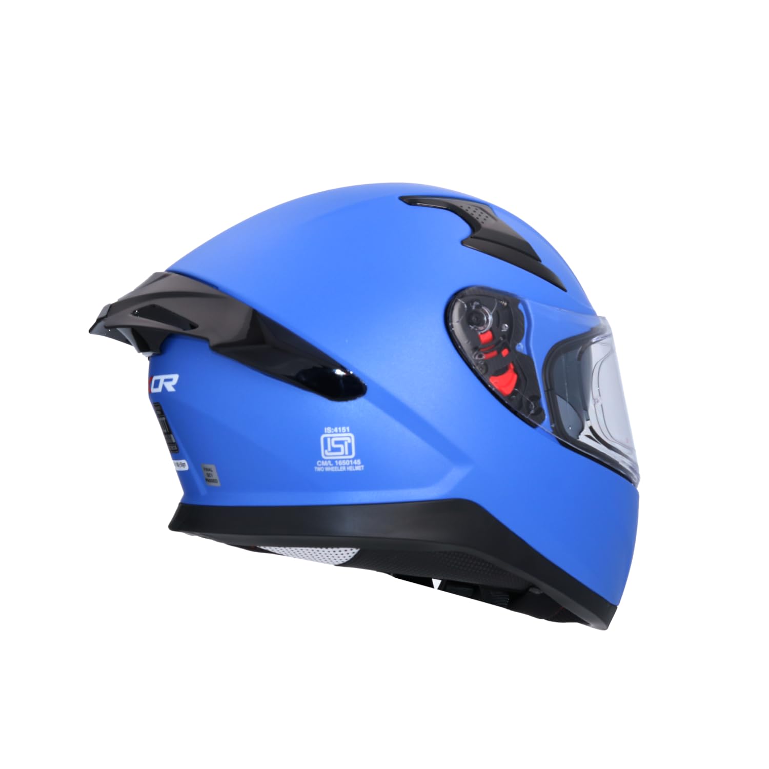 Casco AXOR Apex Solid Casco Integral de Moto Azul Mate con Pantalla Extra y Lente Solar, Diseño Deportivo, Talla XXL