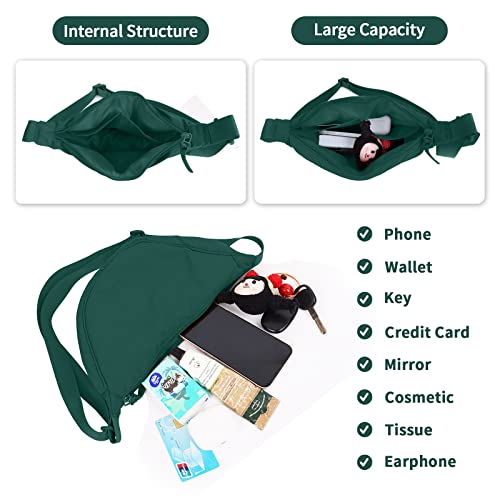 Image of Nylon Crescent Crossbody Bag for Women Purses Trendy Men,Small Travel Sling Bag Hobo