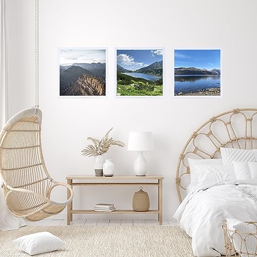 Image of JCJMY 12x12 inch Picture Frame, Horizontal and Vertical Formats for Wall Hanging, 12 x 12 Wall Gallery Poster Photo Frame with Shatter Resistant Plexiglass, White