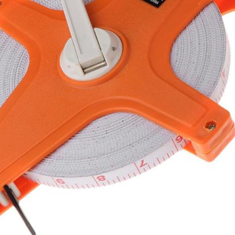 30 M, 50 M, 100 M Glasfaserbandmaß mit Rotem Kunststoffrahmen | Handliches, Handliches Bodenbearbeitungsgerät | Langlebige Messgeräte für den Garten- und Landschaftsbau (50 Meter)