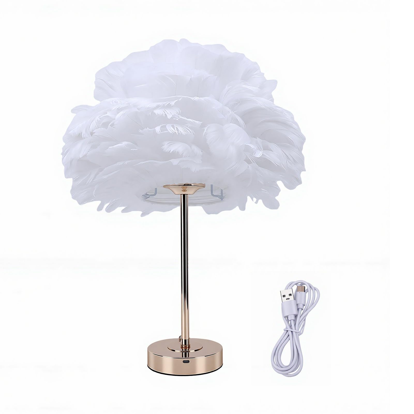 Marhynchus Luz Nocturna de Plumas Modernas, Regulable por Tacto (WHITE)