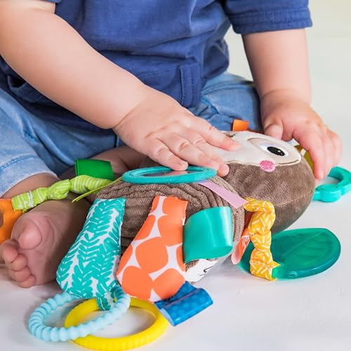 Image of Bright Starts Sloth Plush Playful Pals Take-Along BPA-Free Stroller Baby Toy, Age Newborn+