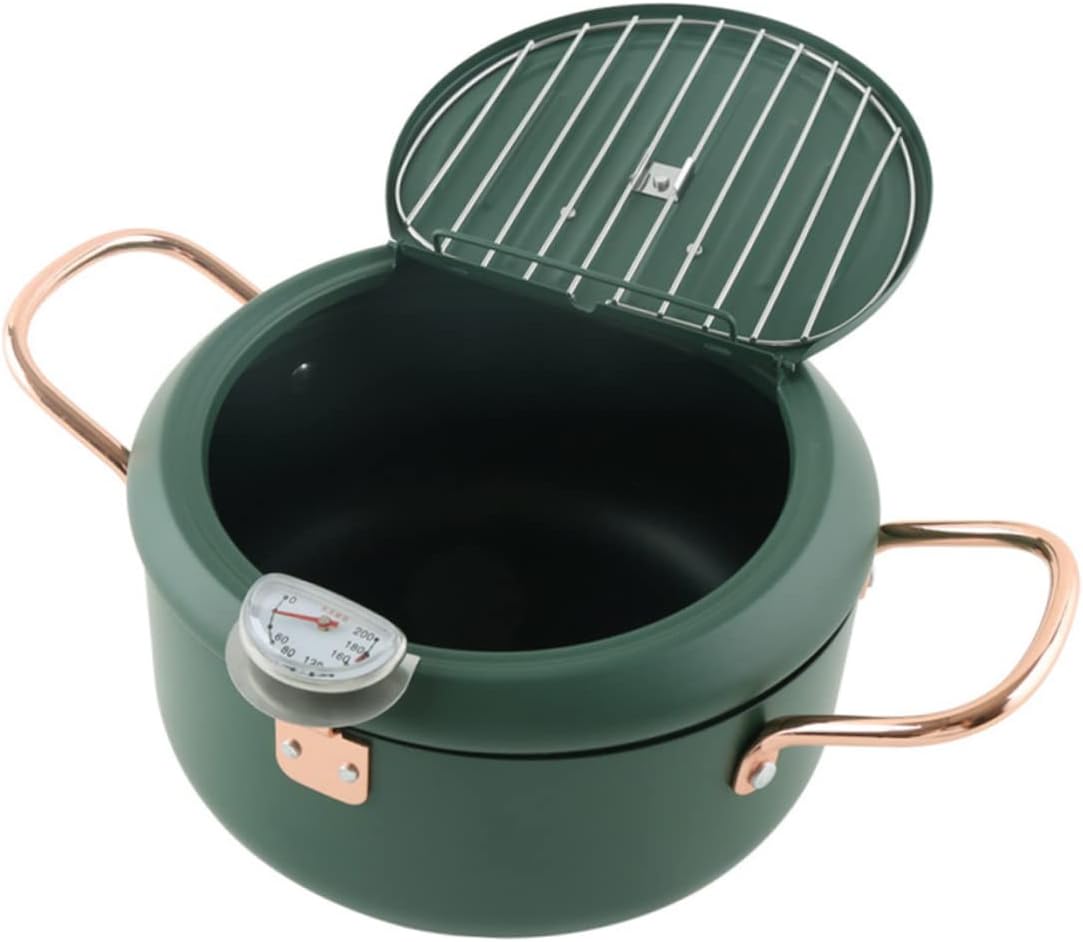 KICHOUSE 1pc Japanese Style Nonstick Fryer Compact Deep Fryer for Home Use Oil Cooking for Kitchen Restaurants and Parties