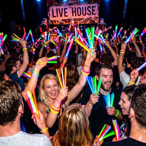 Image of LovesTown 100 Pack Glow Sticks in the Dark Party Supplies, Ultra Bright 8 inch | Neon Glow Sticks Necklaces, Bracelets with Connectors for Light Up, Stick Birthday Wedding Pool Rave Party Favors