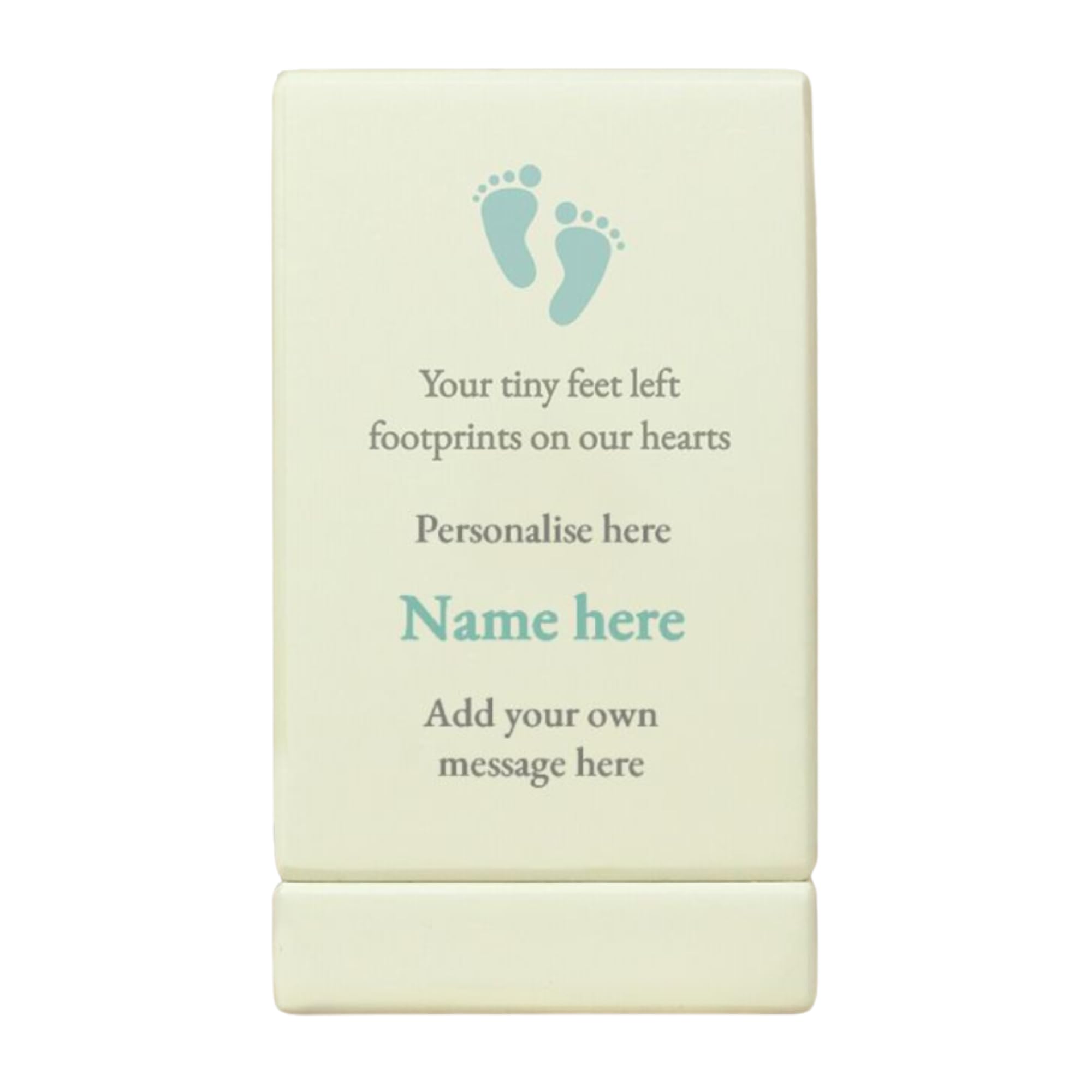 Caleli Gifts Men's White Personalised Baby Boy Small Wooden Urn