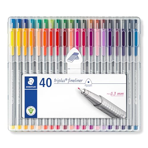 STAEDTLER 334 SB40 – Rotulador Fineliner Triplus diseño triangular,...