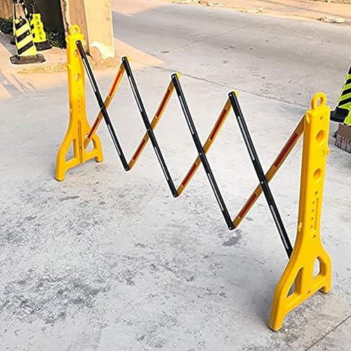 Barrière mobile extensible jaune de signalisation pour sécurité routière
