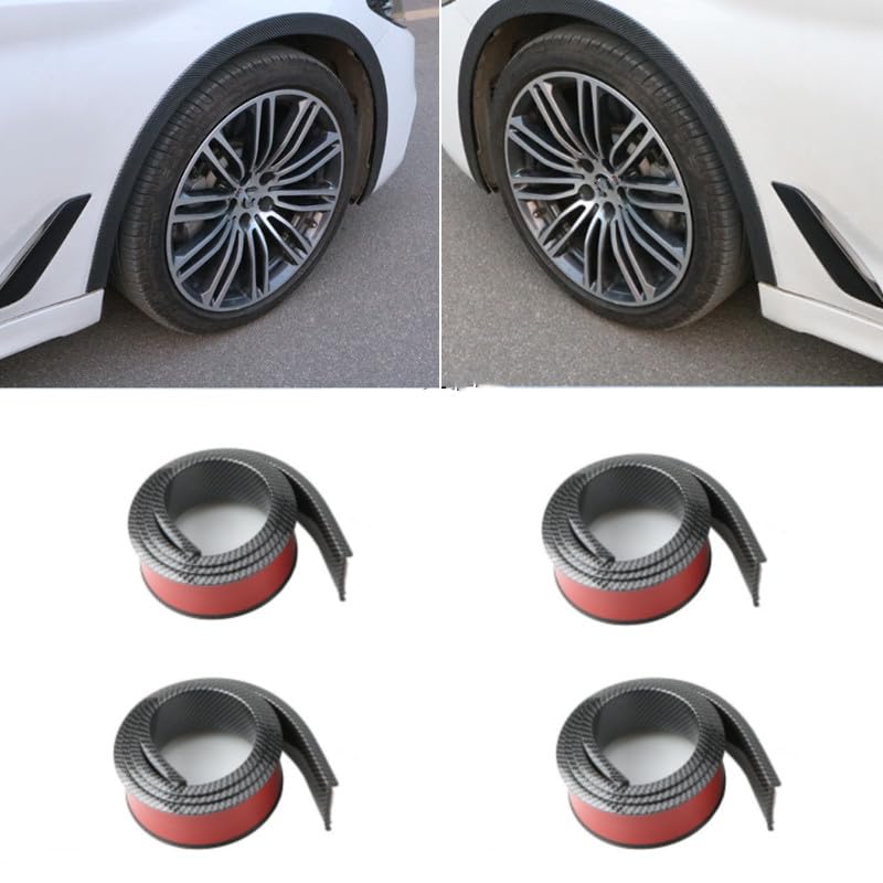 CiCixixi 4Pcs Tira de Paso de Rueda Universal, Bengalas de Guardabarros, Guardabarros de Rueda de Coche, Guardabarros de Extensión del Paso de Rueda, Protector Duradero(1.5 m)