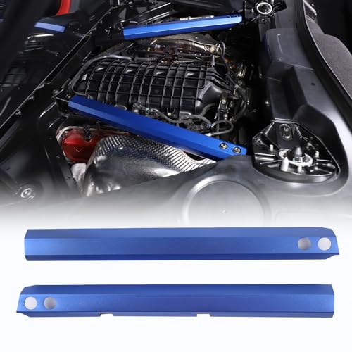 Image of CHEAYAR Engine Bay Panel Cover Compatible with Chevrolet Corvette C8 2020-2023, Engine Shroud Cover Panel Trims, C8 Accessories 2PCS (Engine Rod - Blue)