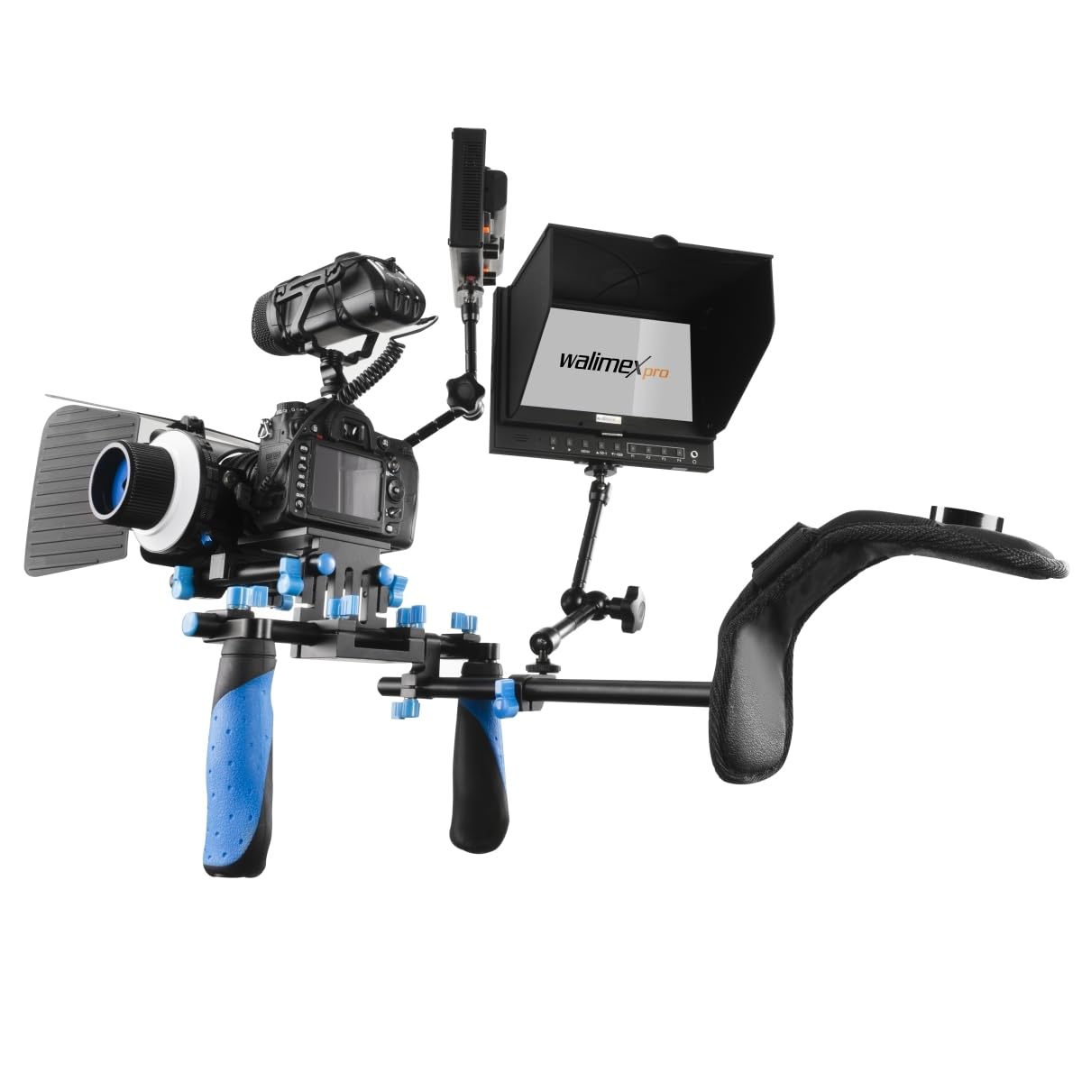 Walimex Pro Director I Hand-Schulter-Videostativ für DSLR-Video-Rig mit Gegengewicht