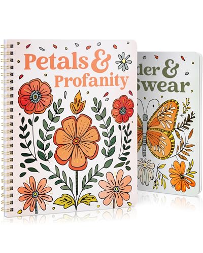 Beautiful Coloring Book Set of 2 for Adult Relaxation - Funny Coloring Books with Floral Designs for a lot of Laughs - The Perfect Stress-Relieving Gift for Women