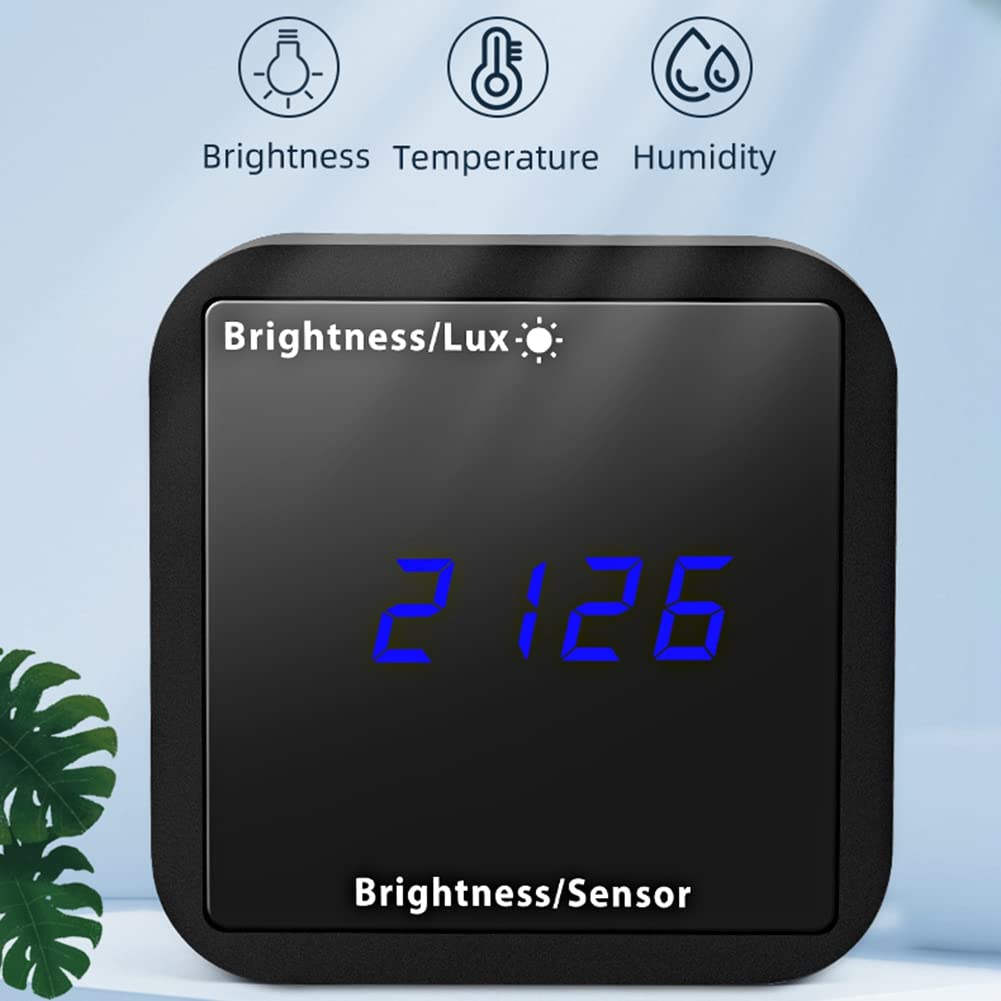Tuya ZigBee Capteur de lumière Détecteur de luminosité avec affichage de détection de température et d'humidité Connexion de sécurité domestique intelligente