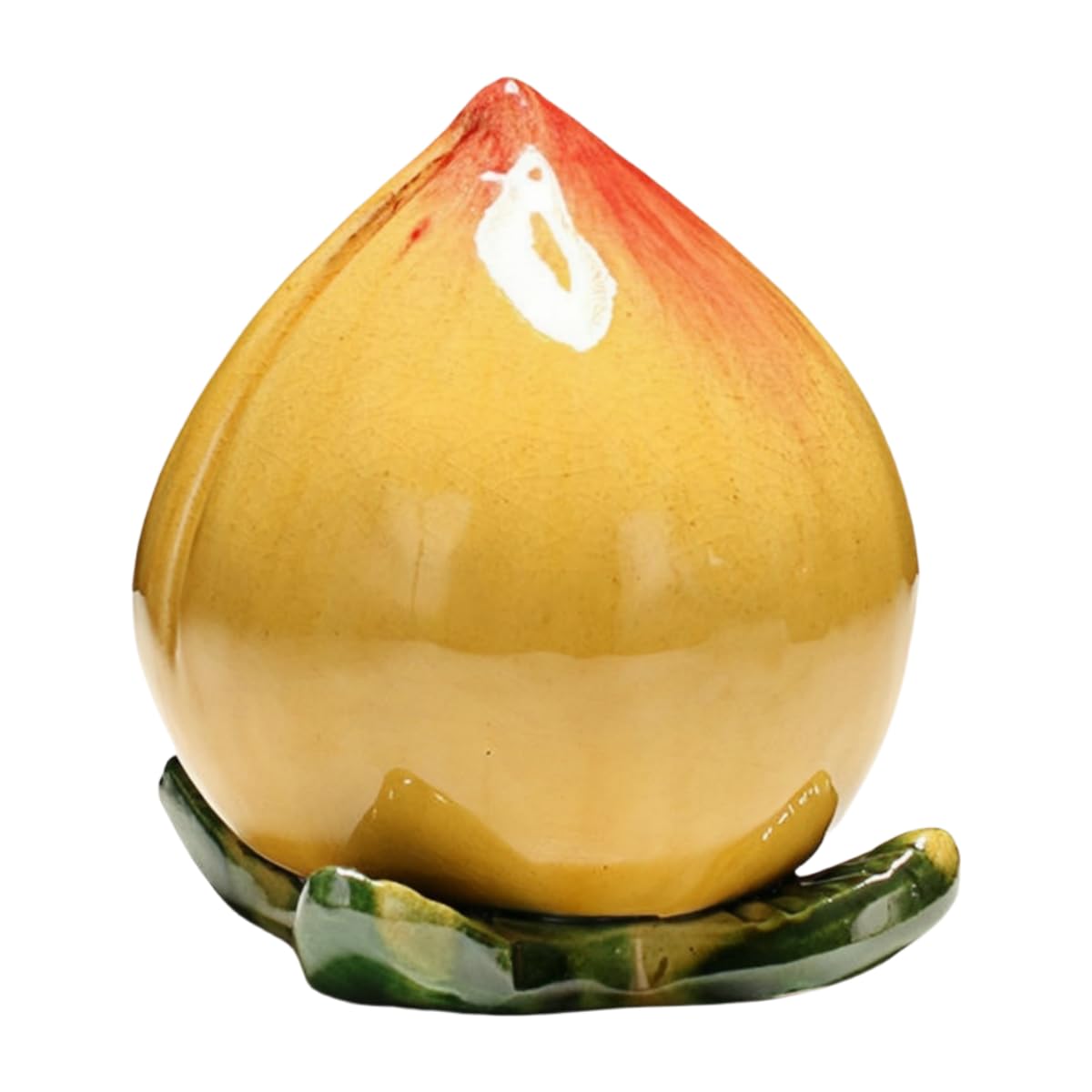 HUMOCHUSON Sculptures/Statues Chinese Style Ceramic Birthday Peach Ornaments Holiday Accessories Meaning Longevity Beige Small Size Peach