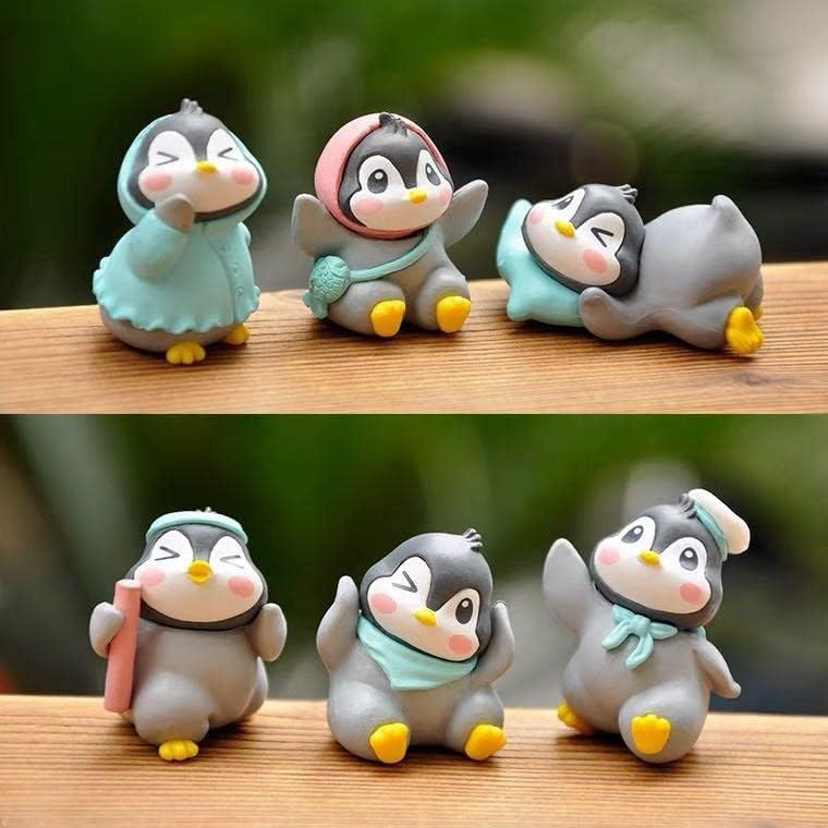 SATYAM KRAFT 1 Set (Pack of 6) Cute Penguin Miniature Figurines | Adorable Showpiece for Home, Bedroom, Office, Table, Car Dashboard | Gift & Festive Décor (Multicolor)-picture-29
