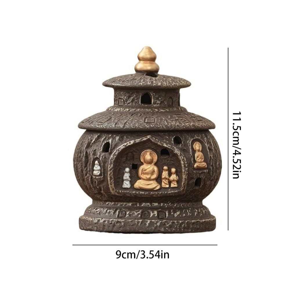 Quemador de incienso de cascada, para interiores, sándalo, pagoda, quemador de incienso, ceremonia de té, mesa de té, adornos zen, quemador de incienso de reflujo