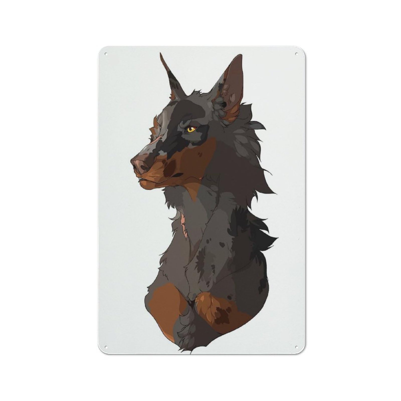 Junmoney Face Dog Vintage Metal Sign 30X20cm, Bistro Style Bistro Wall Plaque For Tea Room, Shop Wall Or Breakfast Area