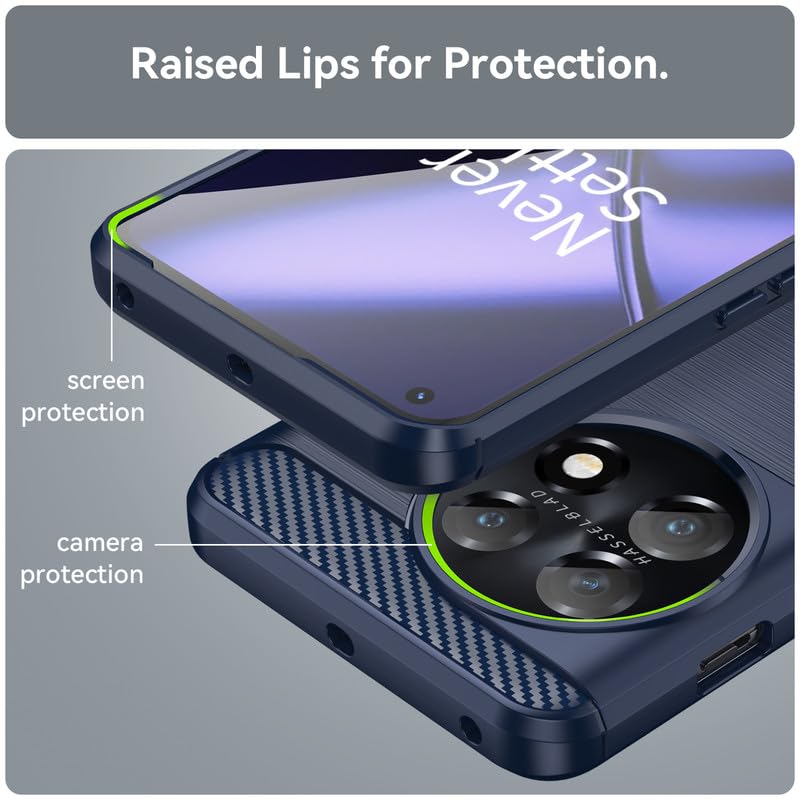 Image of Hybrid Carbon Fiber Back Case for OnePlus 11 (Blue)