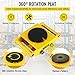 Vevor 6T Industrial Mover 13200LBS Machinery Skate with Steel Rollers Cap 360 Degree Rotation