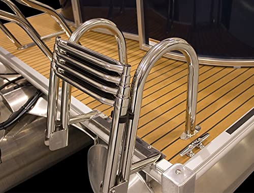 Escalera telescópica para bote de 4 pasos de acero inoxidable miniatura 7