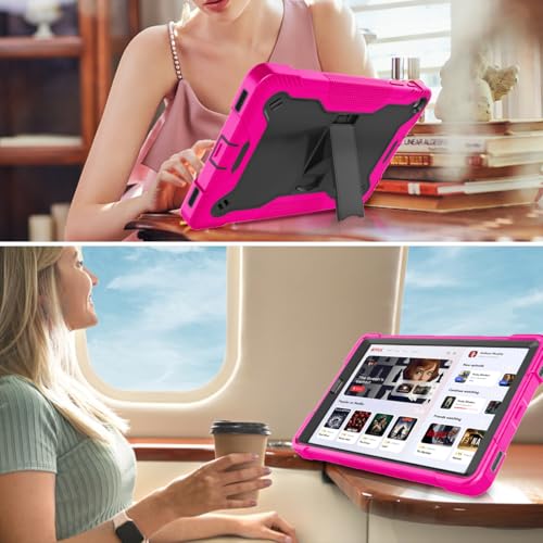 Fingic BC-T386-05-FBA Samsung Galaxy Tab A 10.1 2019 Case(Sm-T510/T515/T517)Heavy Duty High-Impact Hybrid Shockproof Slim Soft Silicone Rugged Hard Pc Bumper Anti-Scratch Stand Protective Tablet Case,Black+Rose Red thumb #6