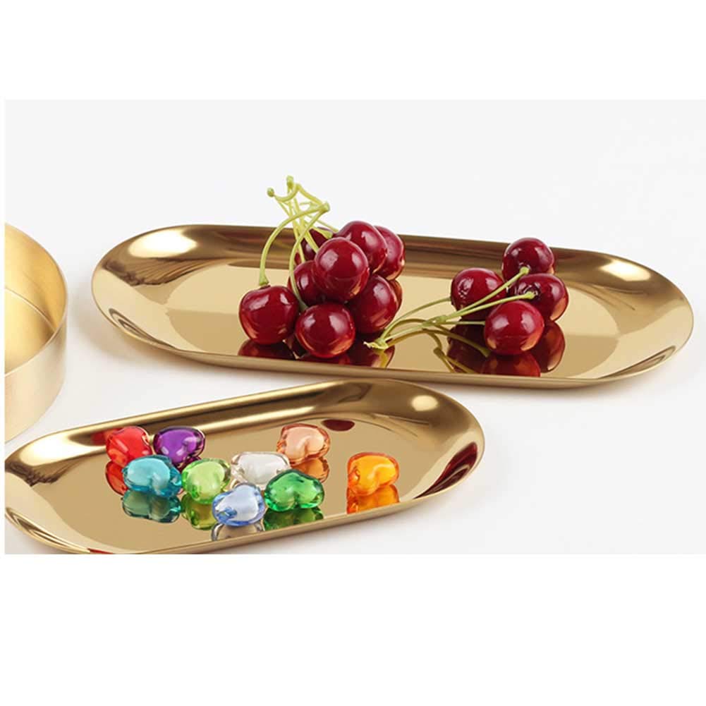 Petit Plateau à Bijoux En Acier Inoxydable En Forme De Cœur, Assiette Cosmétique, Plateau Décoratif Pour Bijoux, Bougeoirs, Cosmétiques Ou Salle De Bain, Doré, 8,7 X 9,1 X 1 Cm