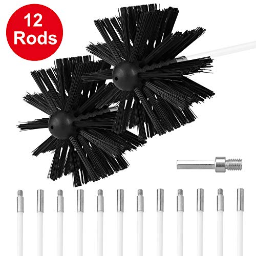 Dryer Vent Cleaning Brush Duct Brush Cleaner Kit, Fireplace Chimney Brushes Lint Remover