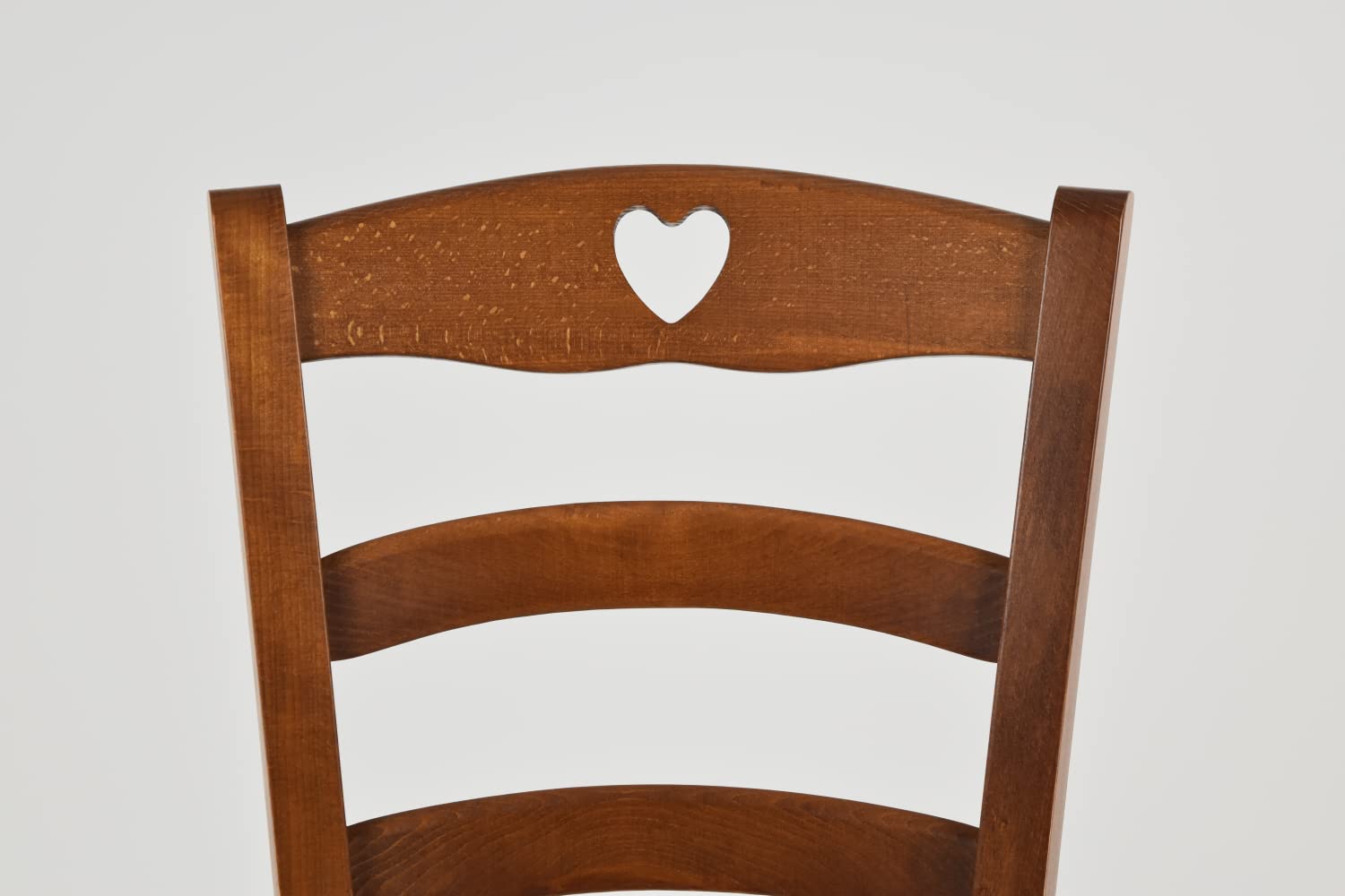 t m c s Tommychairs - Set 6 sedie modello Cuore per cucina bar e sala da pranzo, robusta struttura in legno di faggio color noce chiaro e seduta in legno