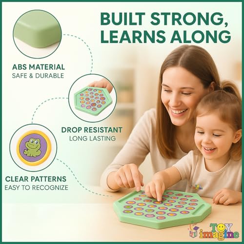 Image of Toy Imagine Animal Memory Flip Chess Game | Montessori Matching Board Games with Animal & Fruit Tokens | Educational Brain Teaser Development Activities for Kids & Families, Multicolor